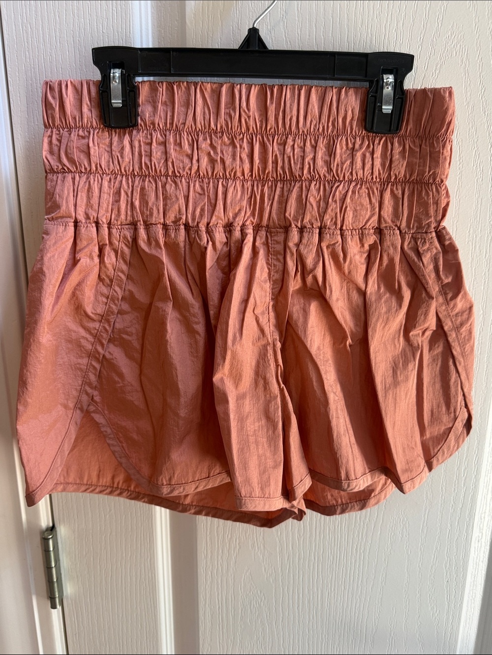 FP Movement by Free People Coral Pink Smocked Waist Athletic Shorts